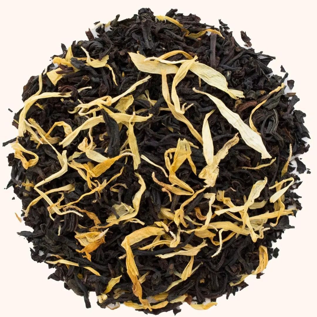 Earl Grey Creme Vanille black tea blend loose leaf sample circle