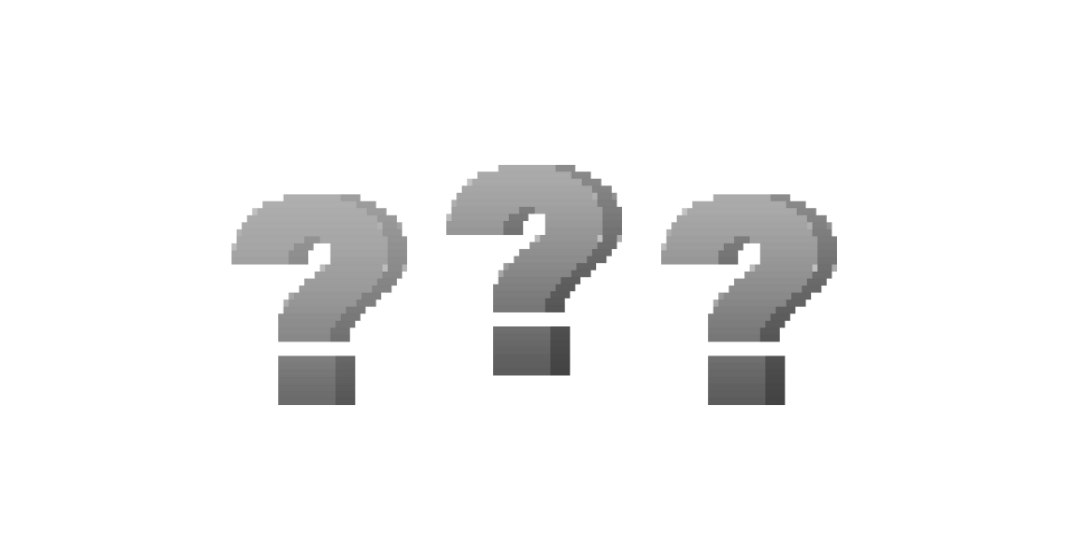 Three gray question marks graphic