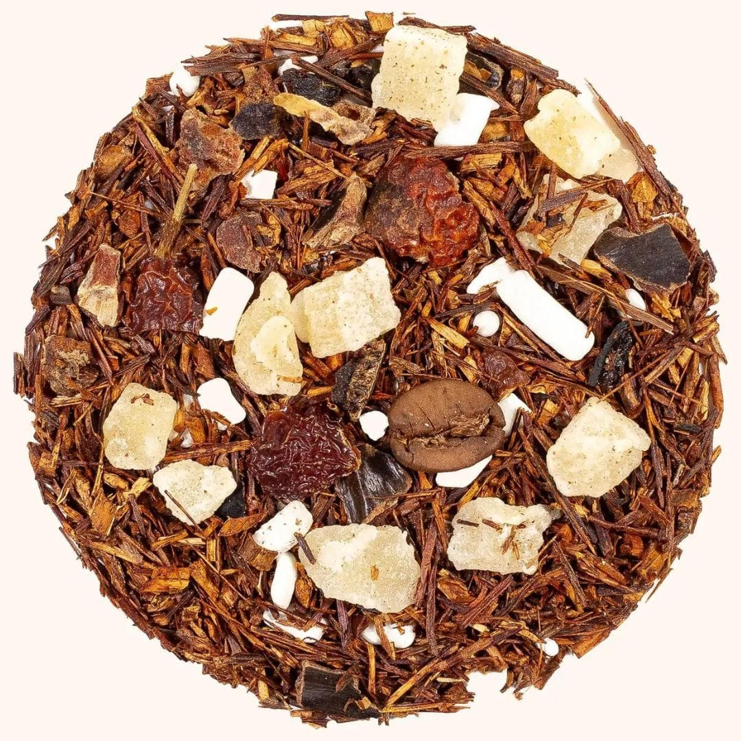 Breakfast in Bed rooibos tea blend loose leaf tea sample circle