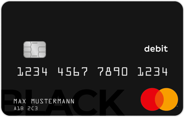 Schwarze elegante Debitkarte