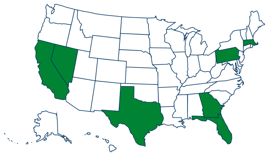 US map showing where Palmetto Finance can be used