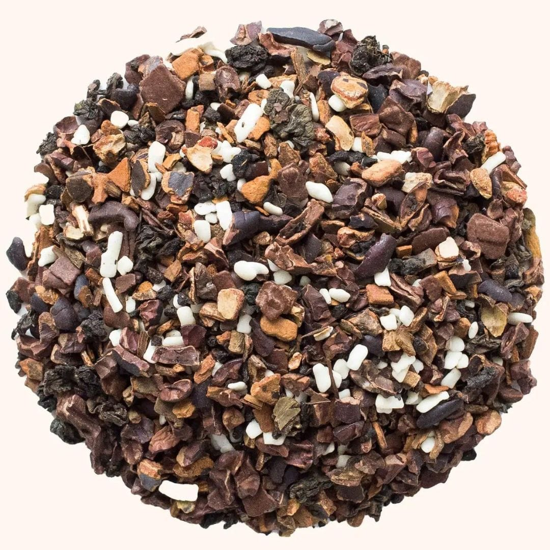 Cacao Heart Eyes loose leaf tea sample by Tea Kitten