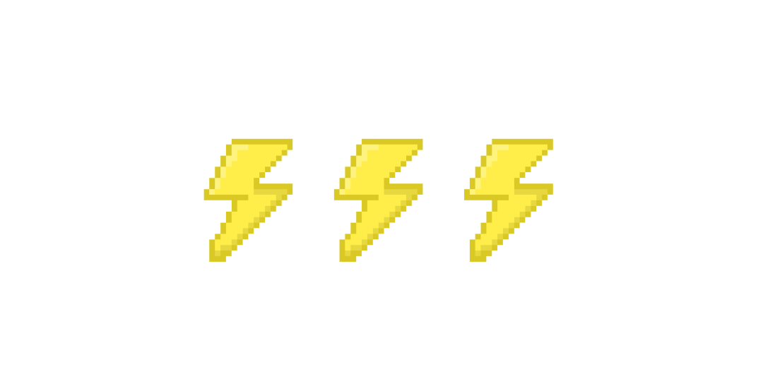 3 yellow lightning bolts graphic