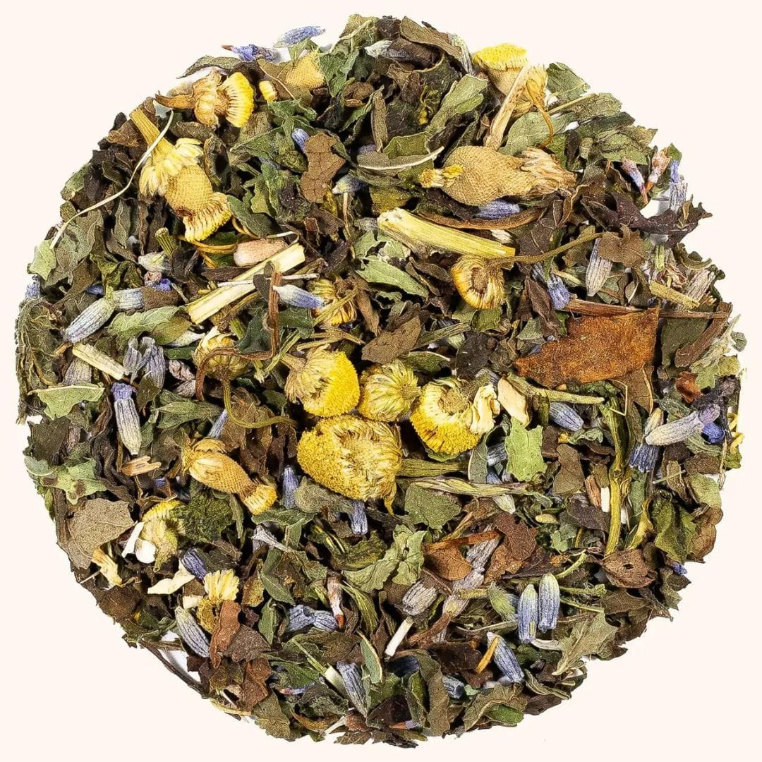 Sample loose leaf tea circle for Valerian Root Tea Shop