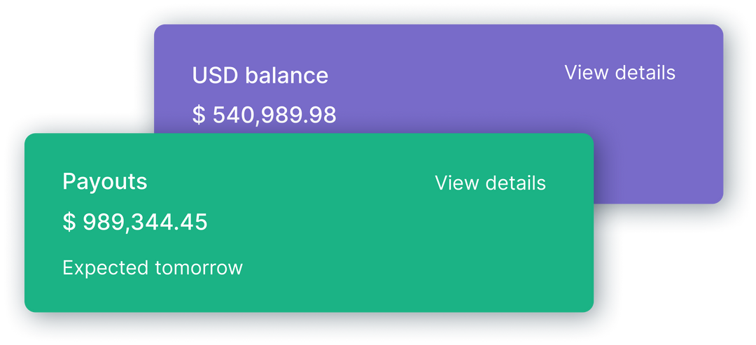 Display of payouts expectation and balance
