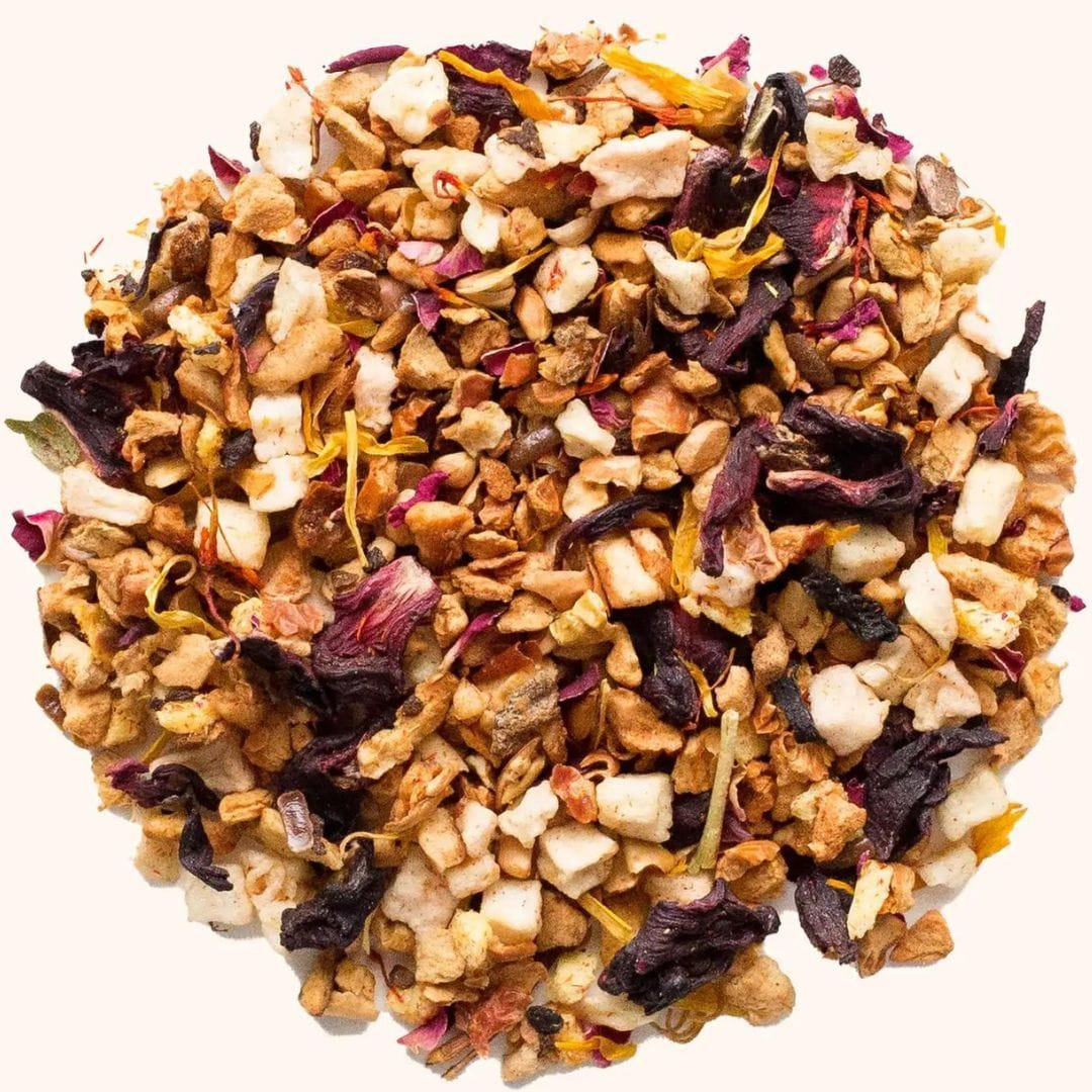 Venetian Rose Peach Bellini Tea loose leaf tea sample circle