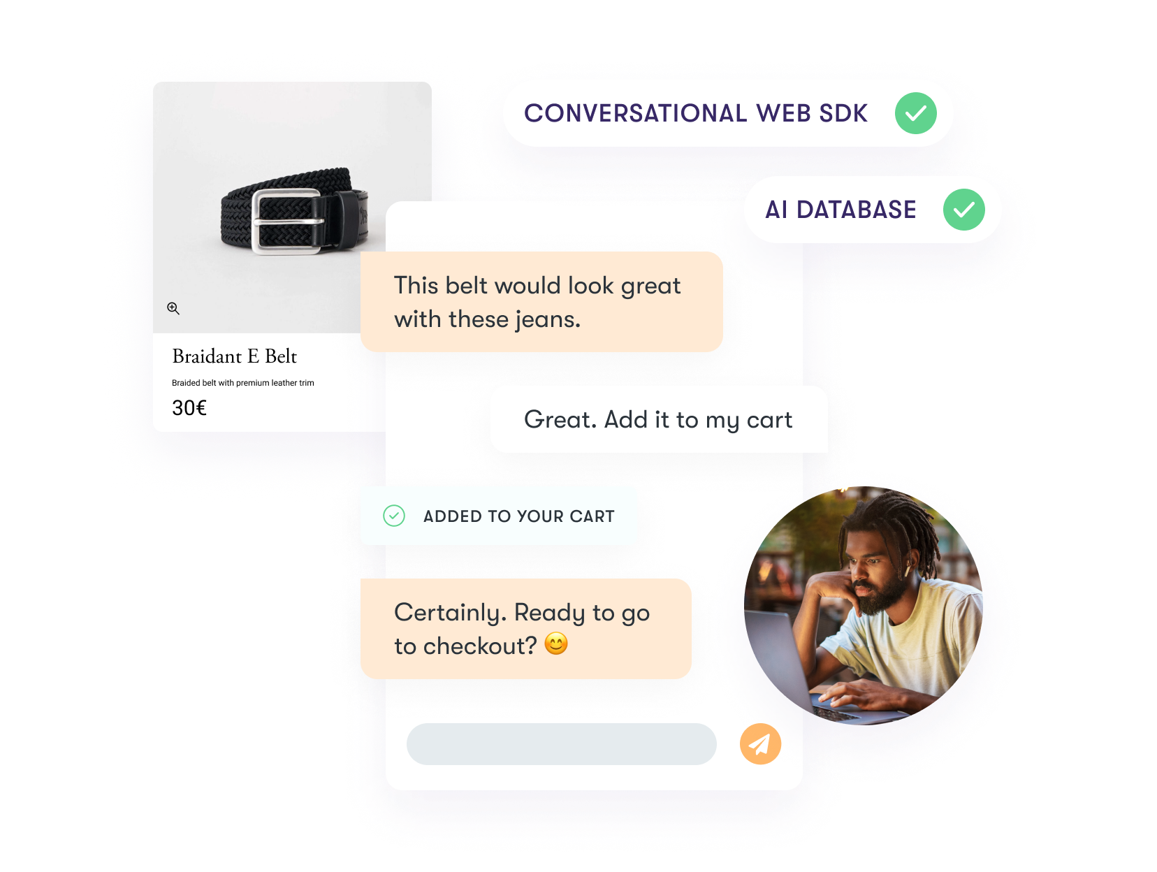 Multilingual no-code Artificial Intelligence chatbot builder. E-commerce AI chatbots platform. Effortless design, easy implementation. Deploy automated experiences fast. 