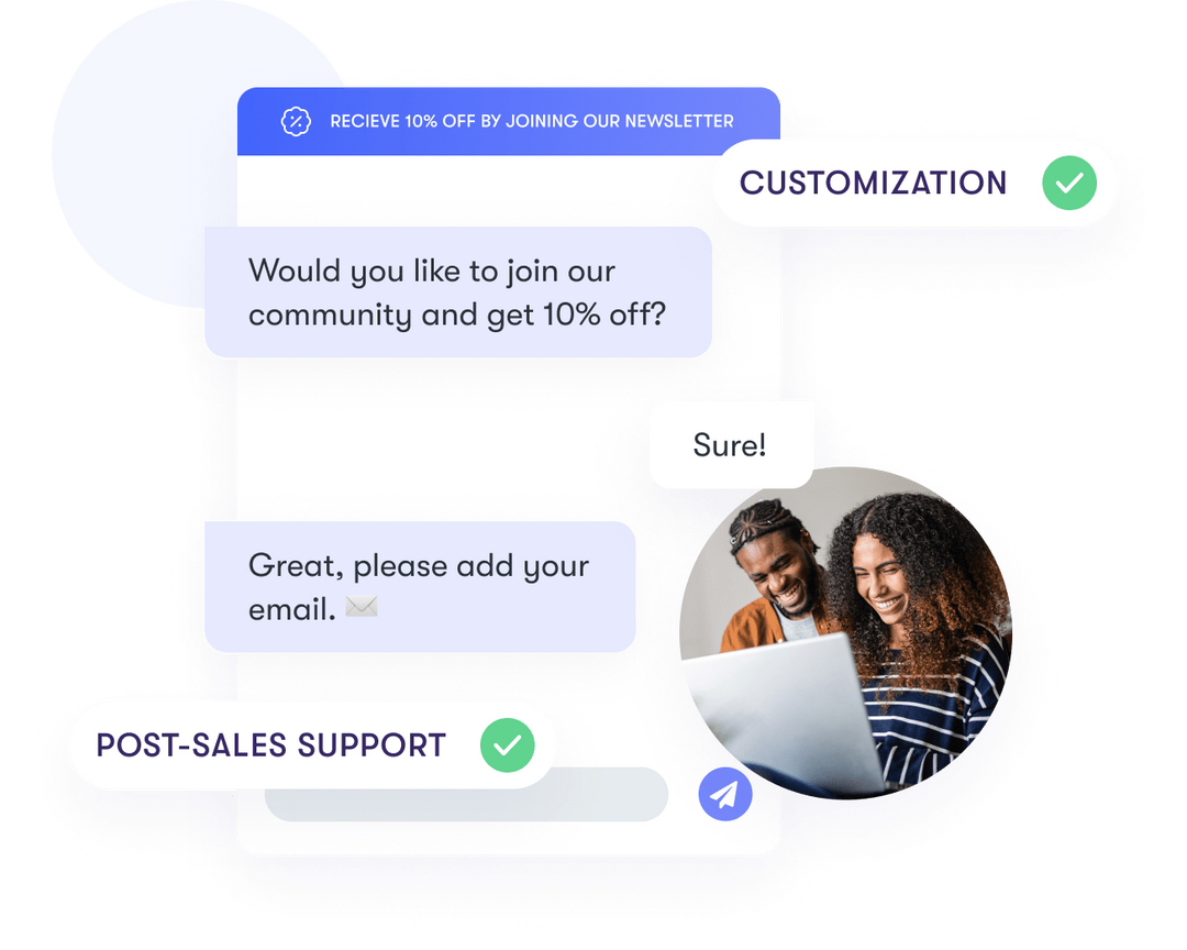 Multilingual AI chatbots Platform for ecommerce. Software for creating and management of virtual agents. Improve customer satisfaction, cut costs, increase revenue. 