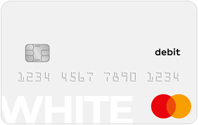 Weiße sichere Debitkarte