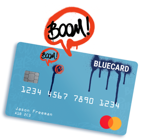 Bluecard premium Debitkarte mit coolem Look