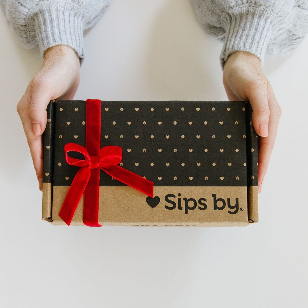 Personalized Gifts - Sips by Box with red bow