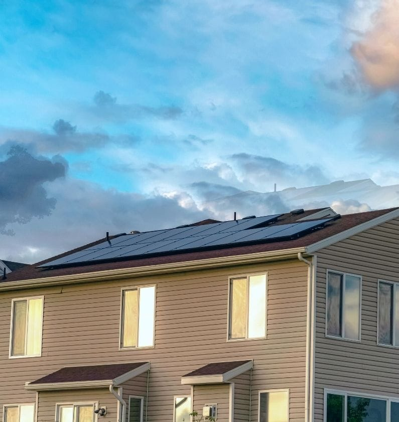 A home with rooftop solar panels