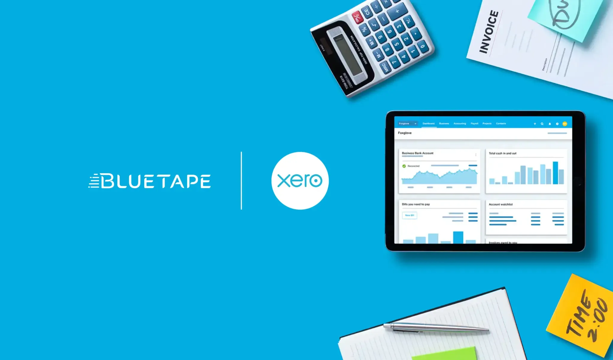 BlueTape integrates with Xero