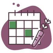 Icon representing nutrition on a schedule