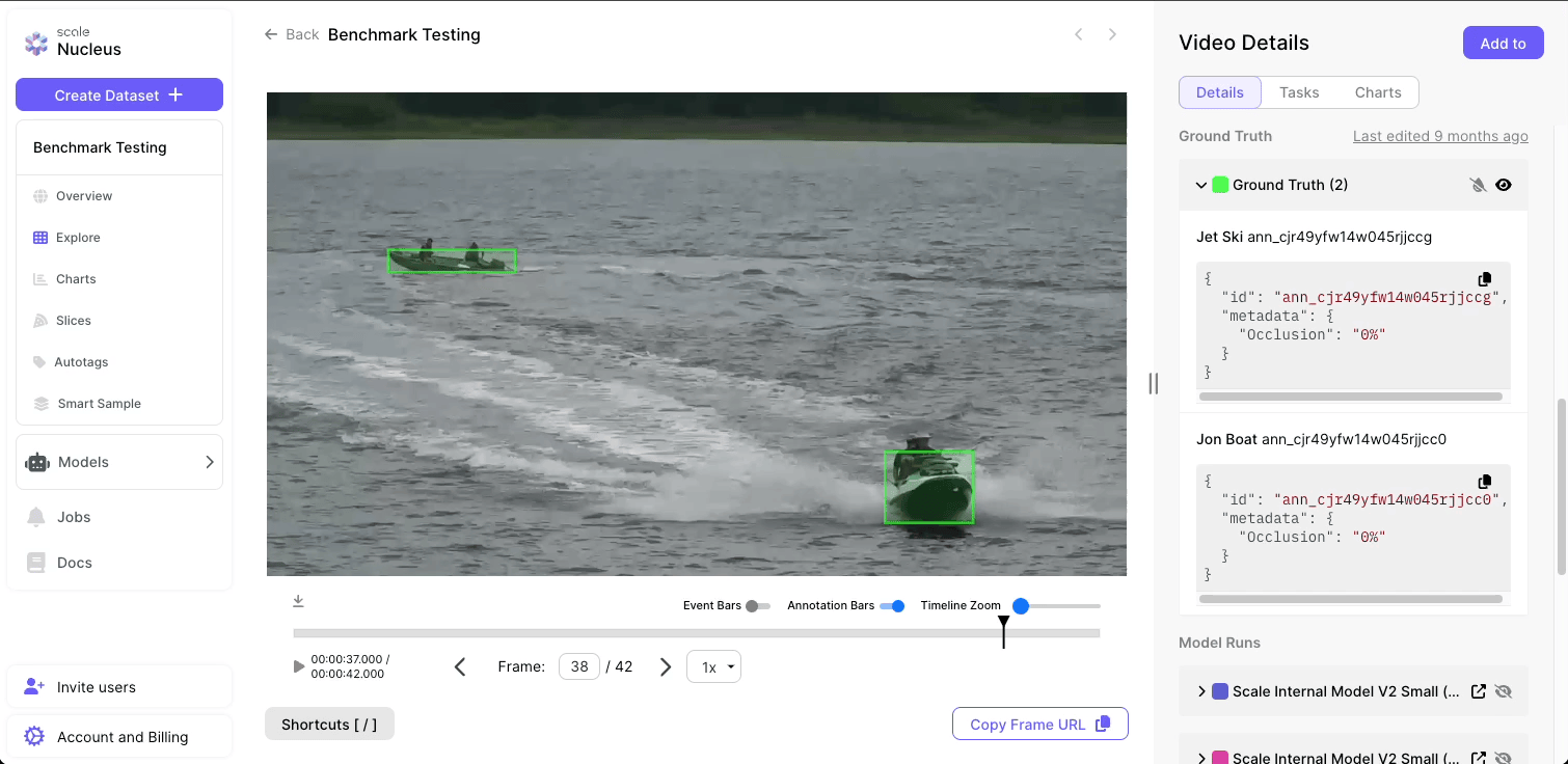 Open-source model detecting a boat but missing a jet ski