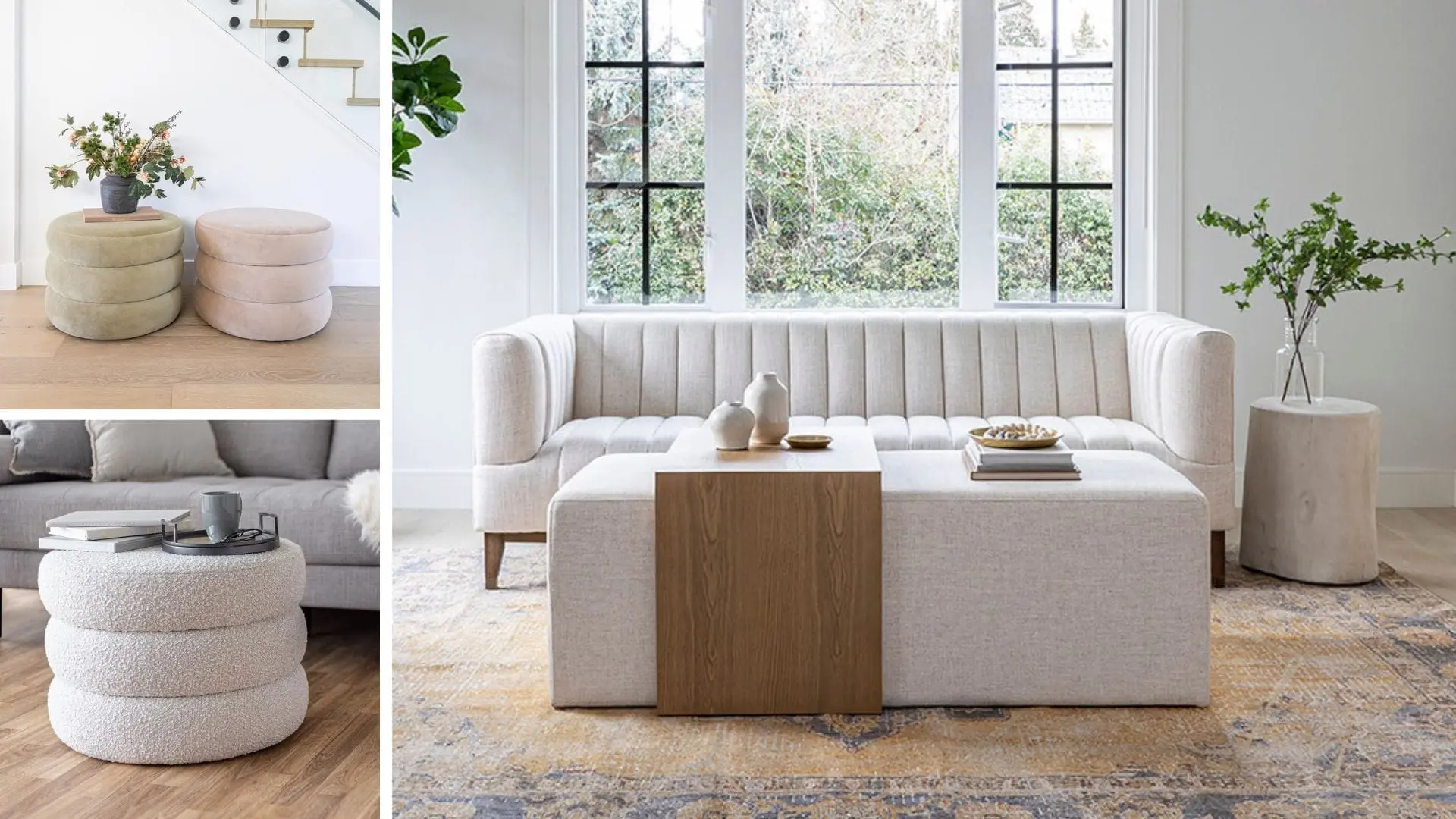 Elliot Sofa and Forest Ottoman