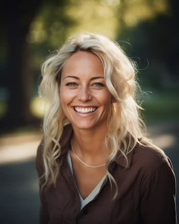 young, smiling, blonde woman