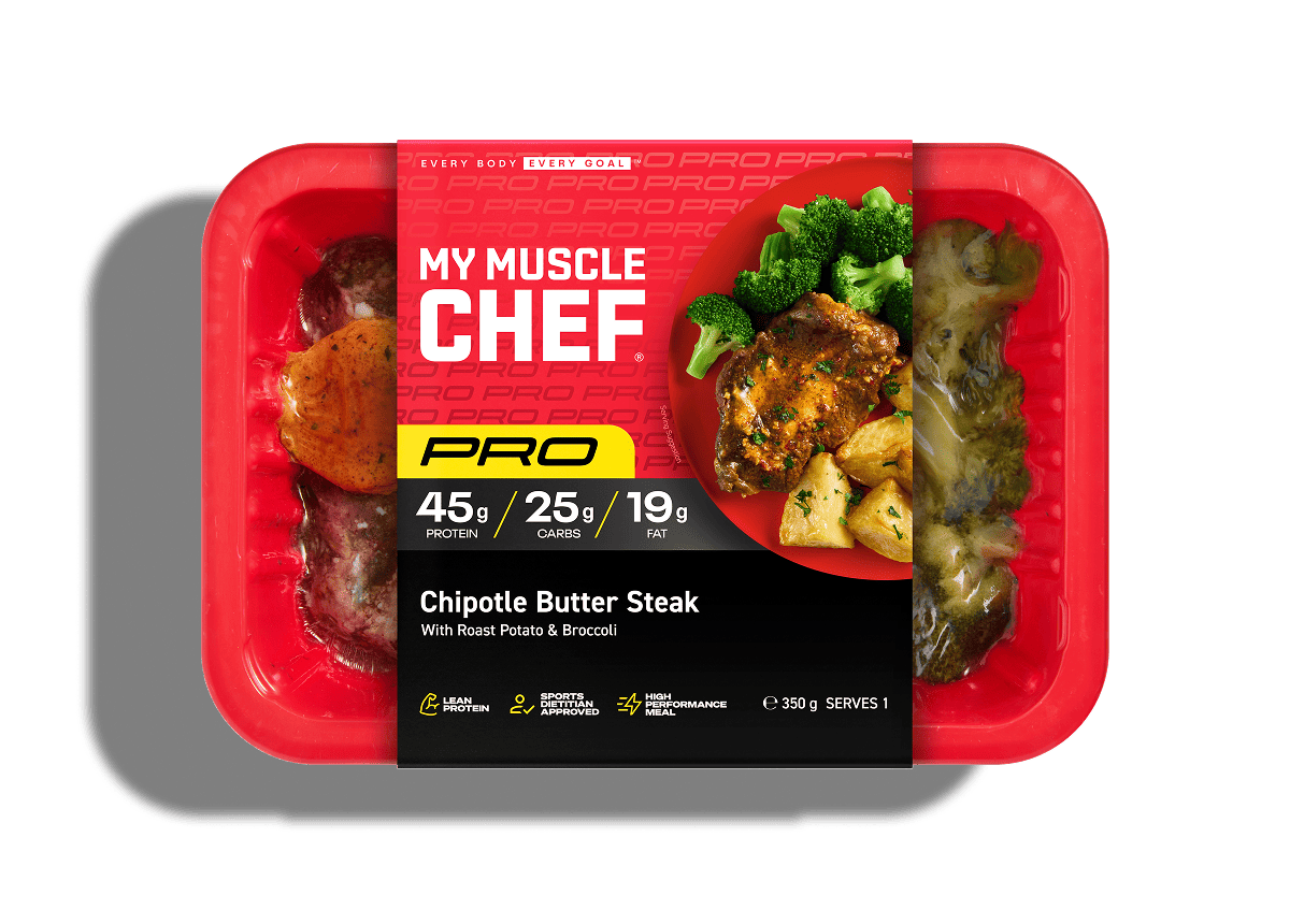 My Muscle Chef Pro Salsa Verde Chicken with Vegetables and Cauliflower Potato Mash, featuring 50g protein, Australian made, dietitian approved.