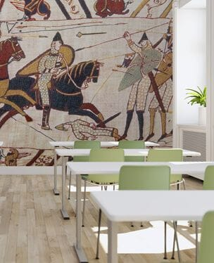 history wallpaper mural in secondary high school