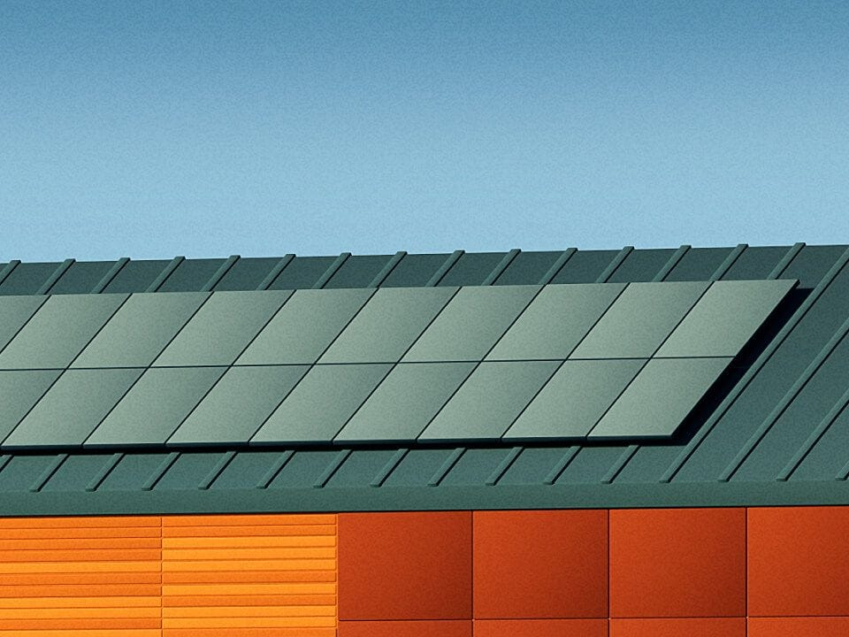 Illustration of solar panels on home
