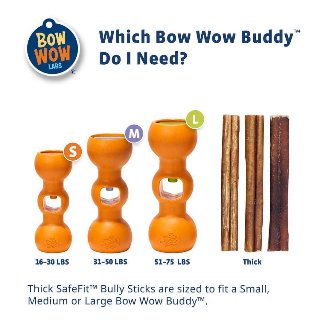 bow wow labs bully stick sizing chart