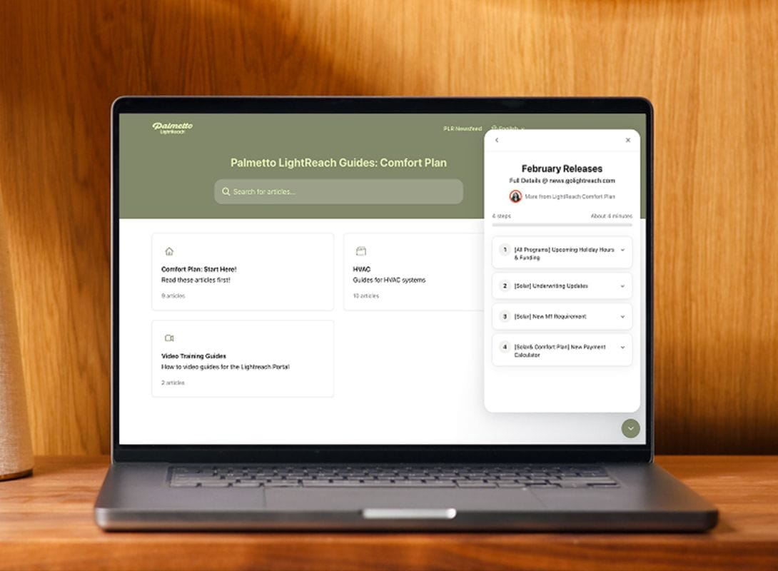 Computer screen with the comfort plan 