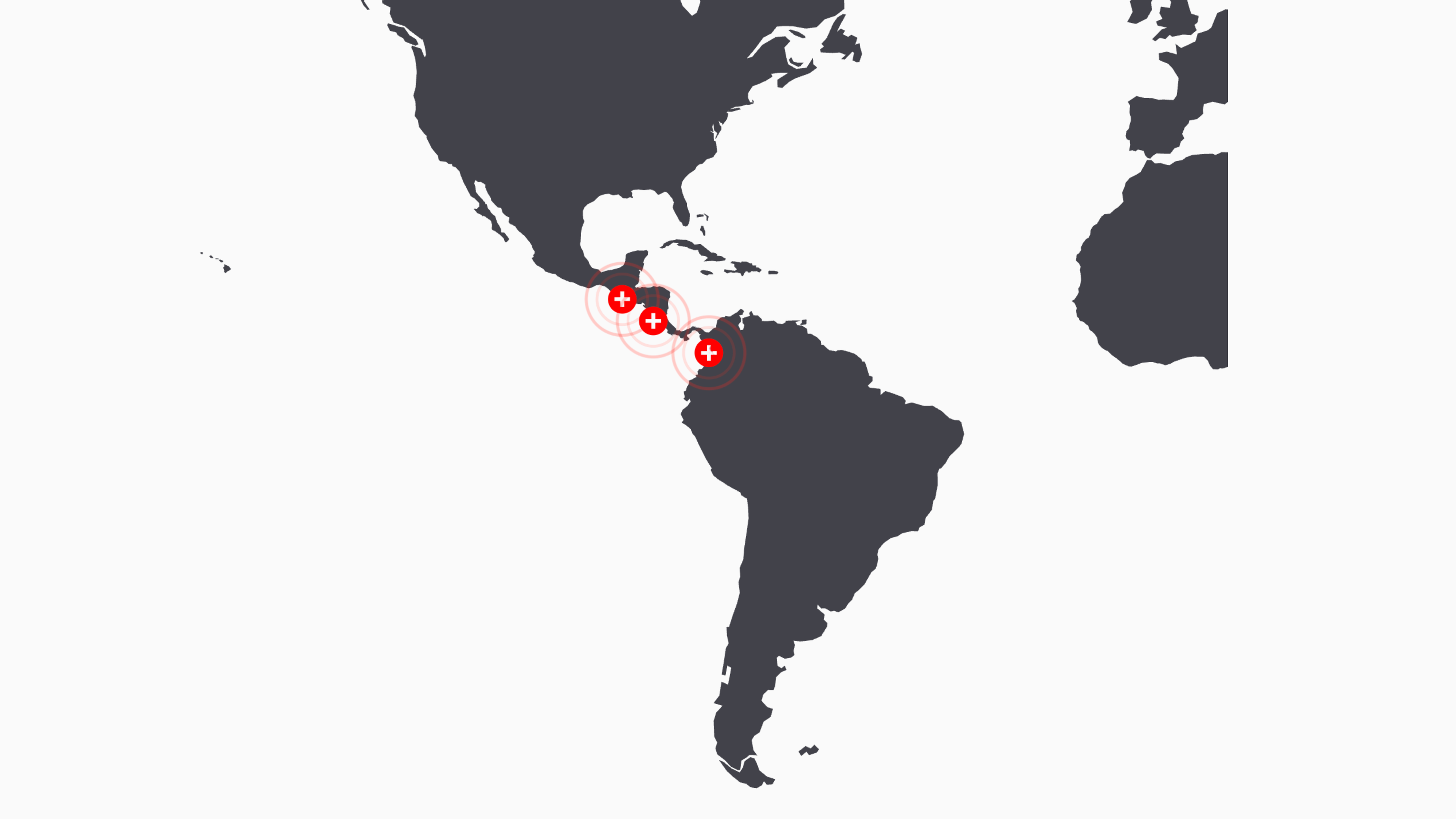A map showing the projects supported by the program