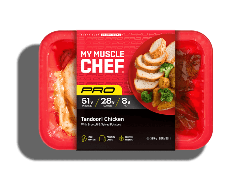 My Muscle Chef Pro Salsa Verde Chicken with Vegetables and Cauliflower Potato Mash, featuring 50g protein, Australian made, dietitian approved.