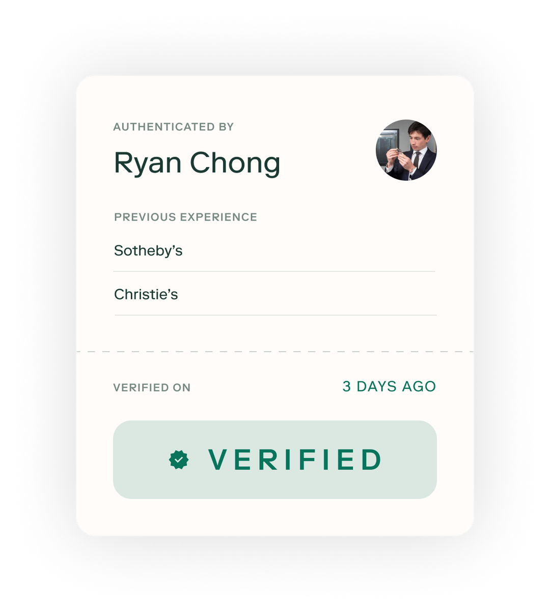 an information card showing the insurance coverage status of a Cartier Santos watch