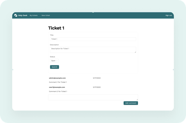 Ticketing system template App builder Plasmic