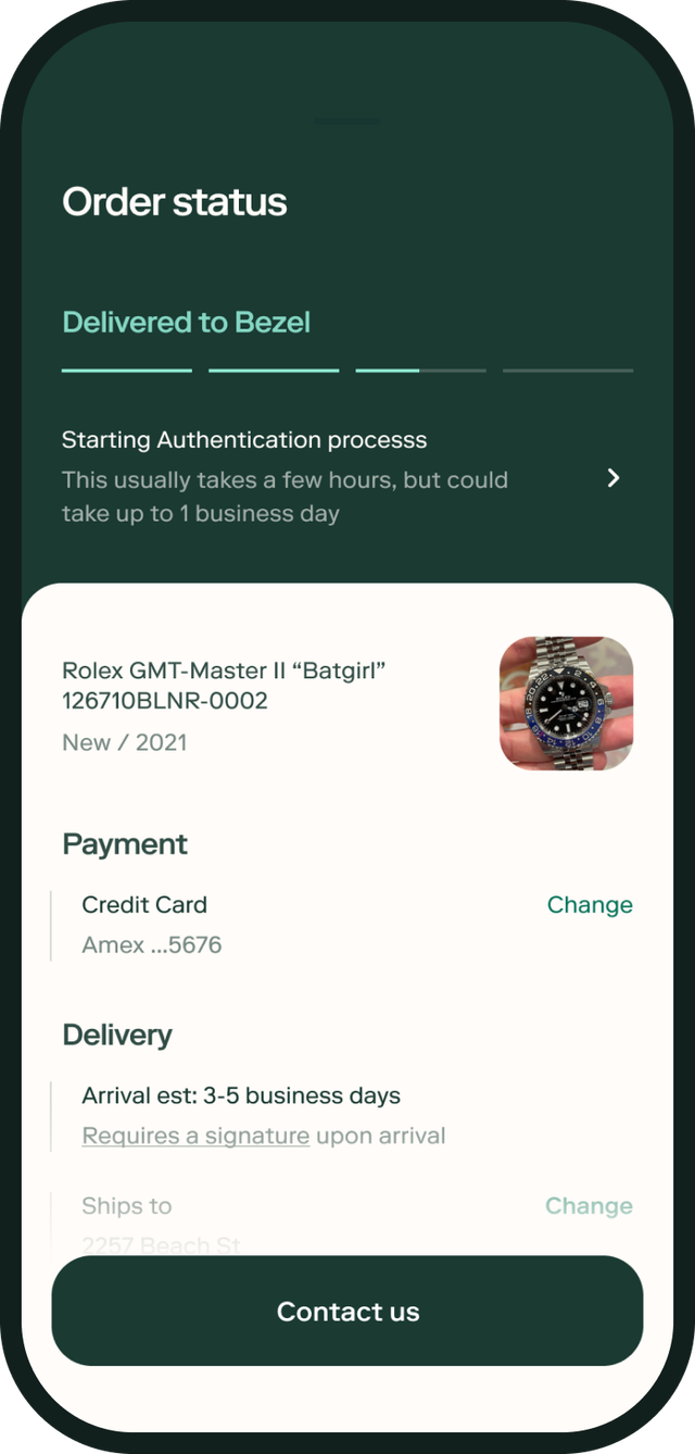 a screenshot of the bezel mobile application