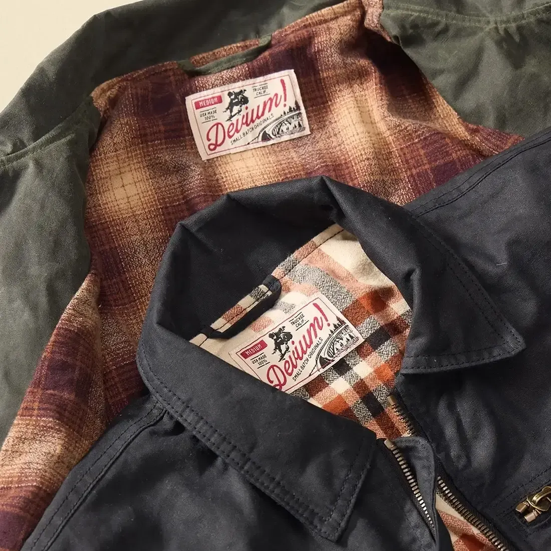 a collection of devium long sleeve shirts
