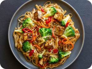 Sesame Noodles with Baked Tofu
