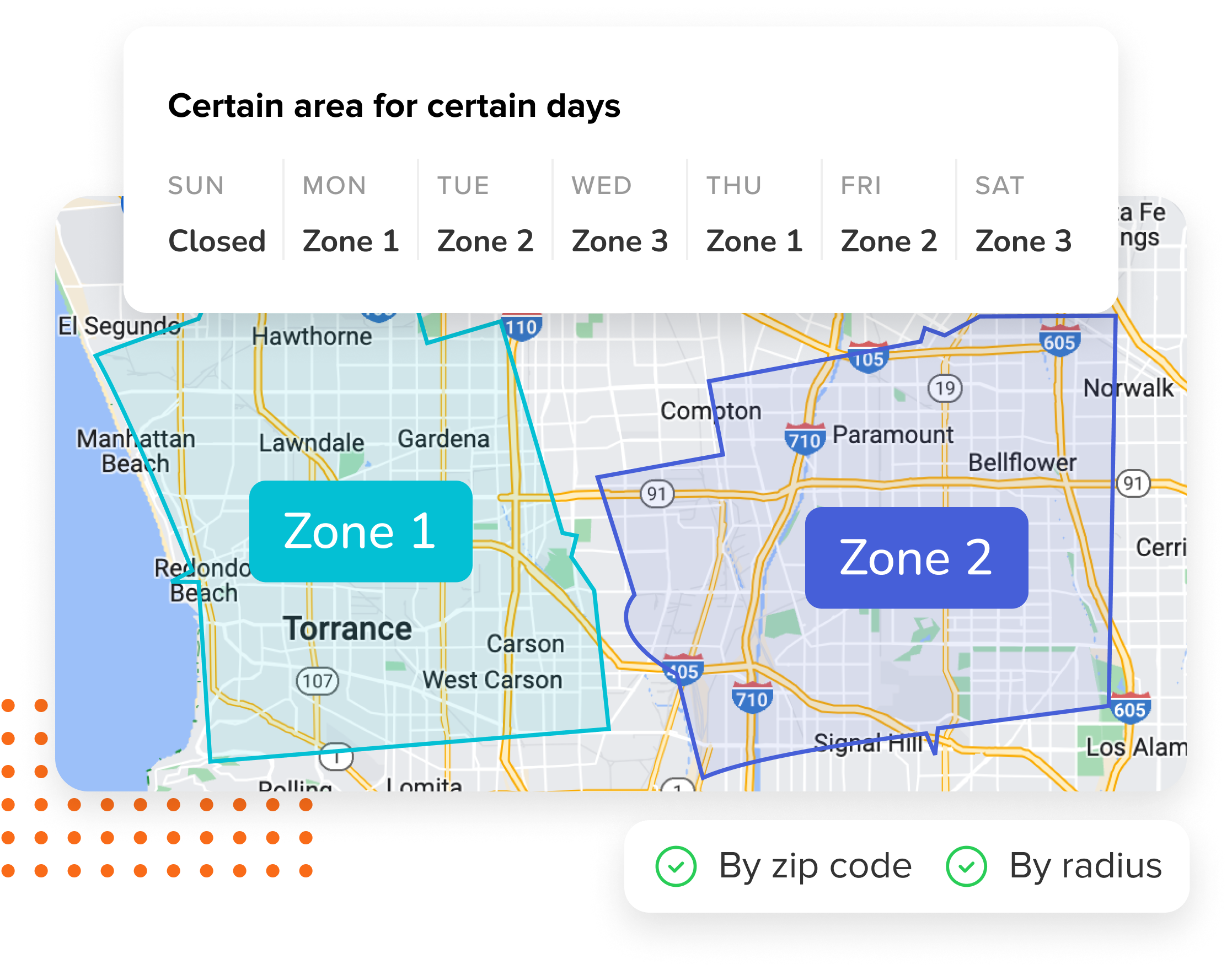 Zones dashboard for pet grooming business