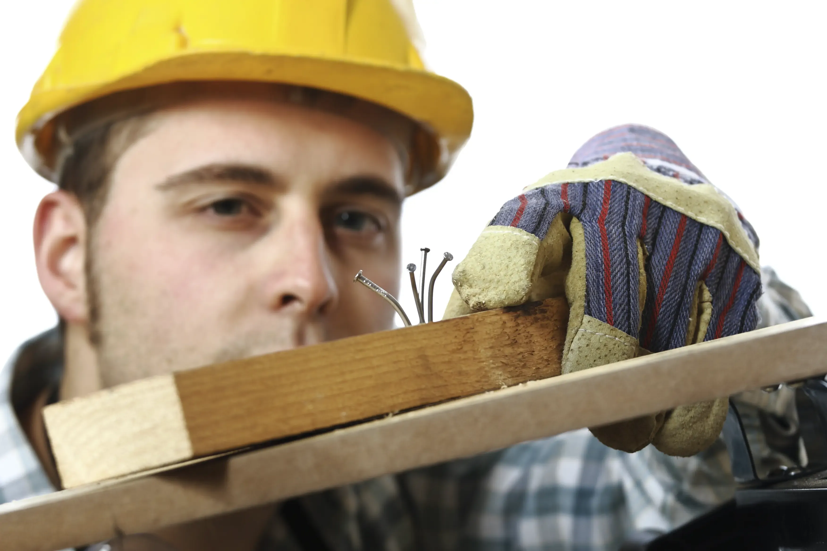 Construction worker looking at mistake