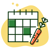 Icon representing nutrition on a schedule