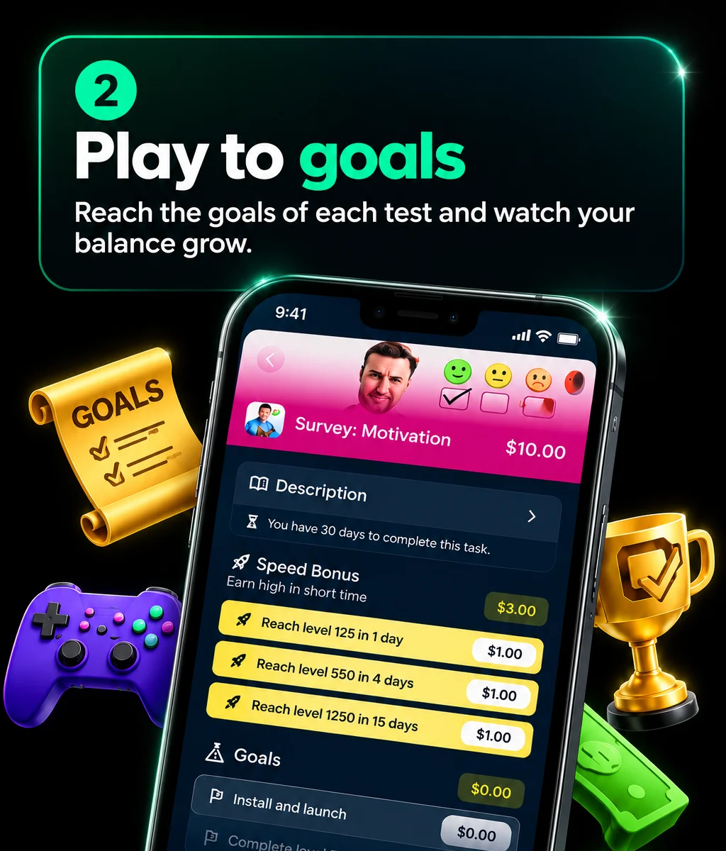 how testerup works - game goals