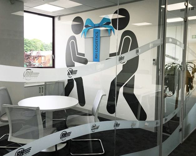 custom business wallpaper mural in an office meeting room
