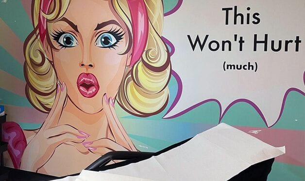 colourful bespoke wall mural in a beauty clinic