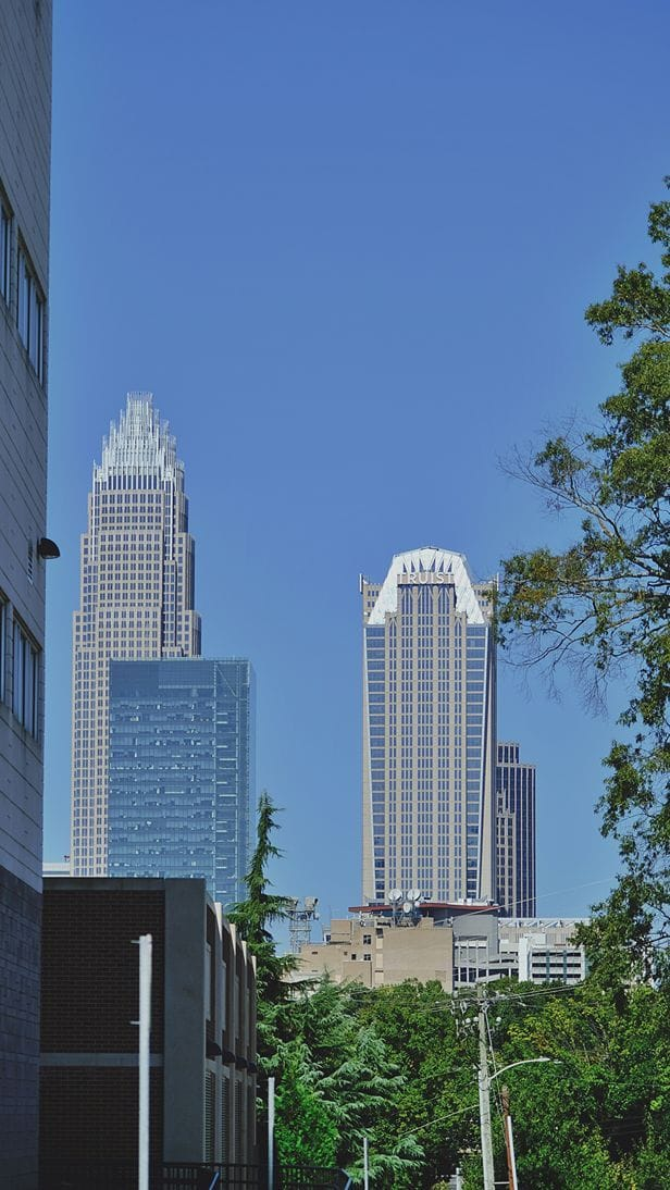 Skyscrapers in Charlotte, including the Truist Building.