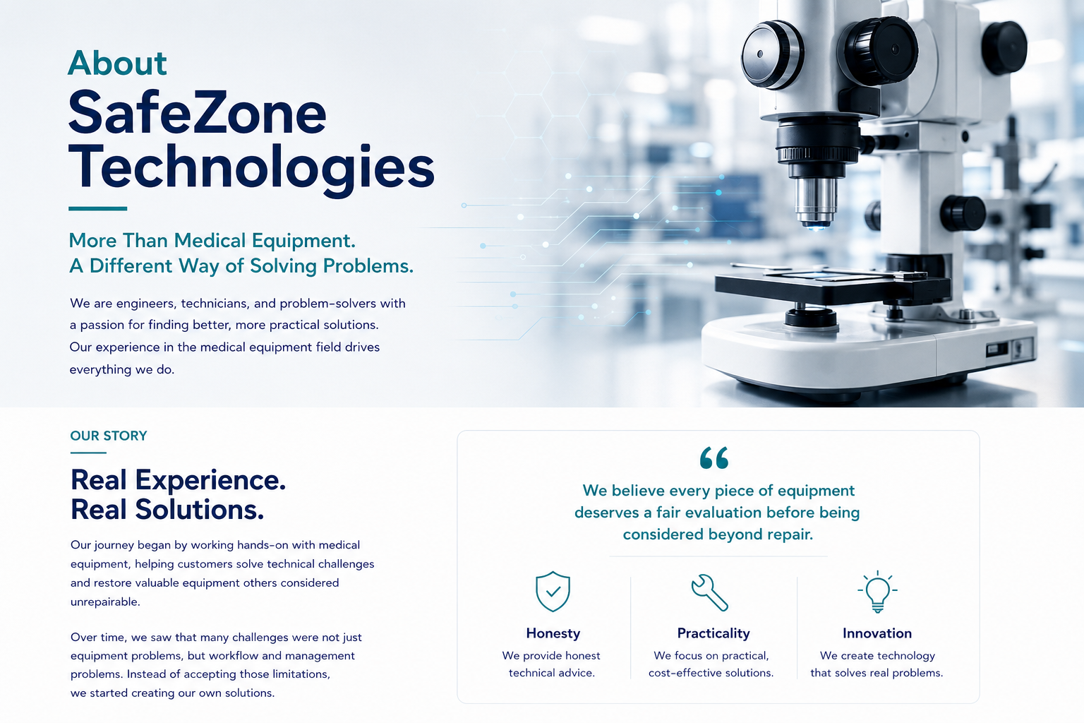 SafeZone Technologies – medical equipment expertise, technical services, and practical technology solutions.