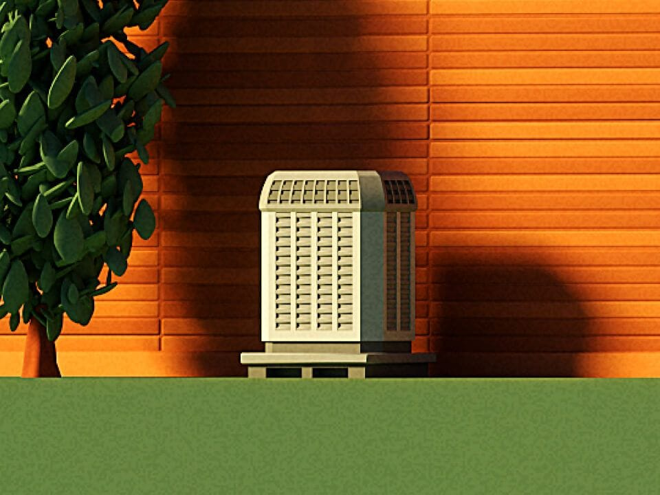 Illustration of HVAC unit on a house