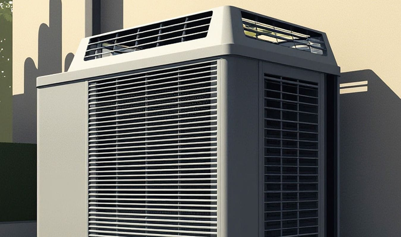 Illustration of HVAC system outside home 
