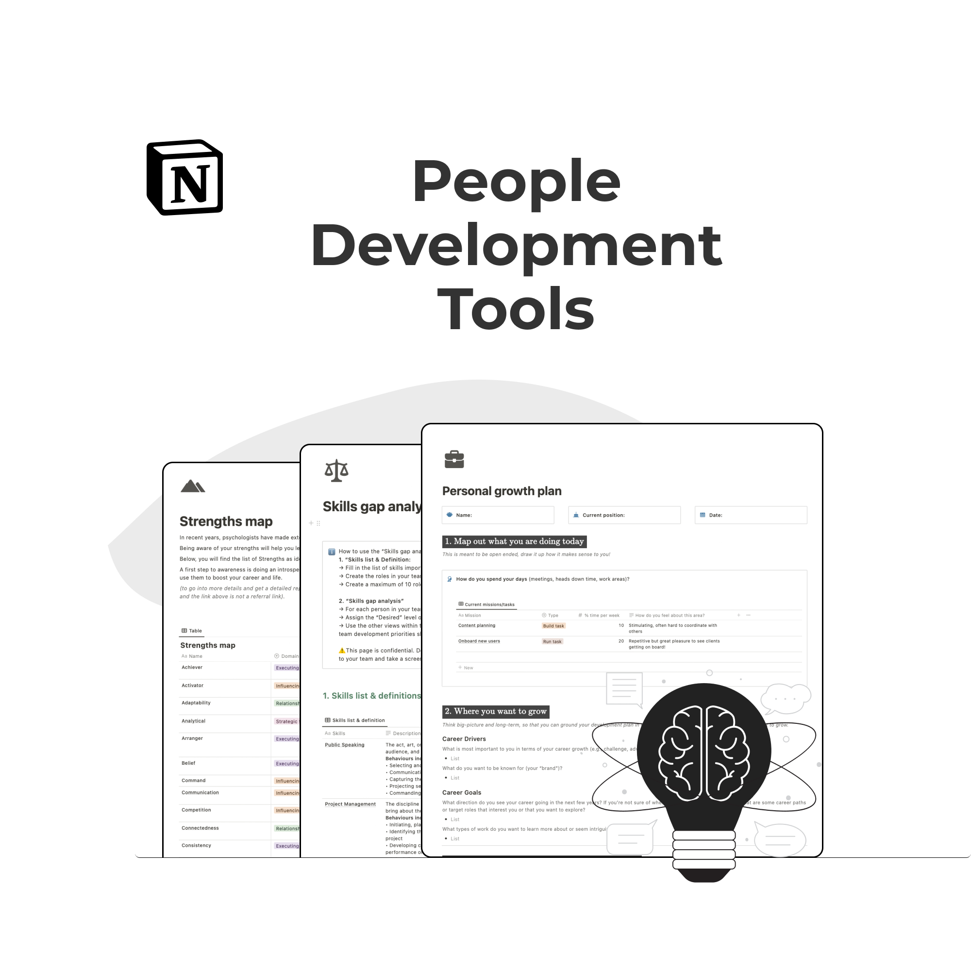 People development tools for team growth and individual development.