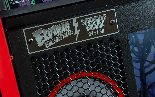 Speaker on Elvira's House of Horror's Signature Edition pinball.