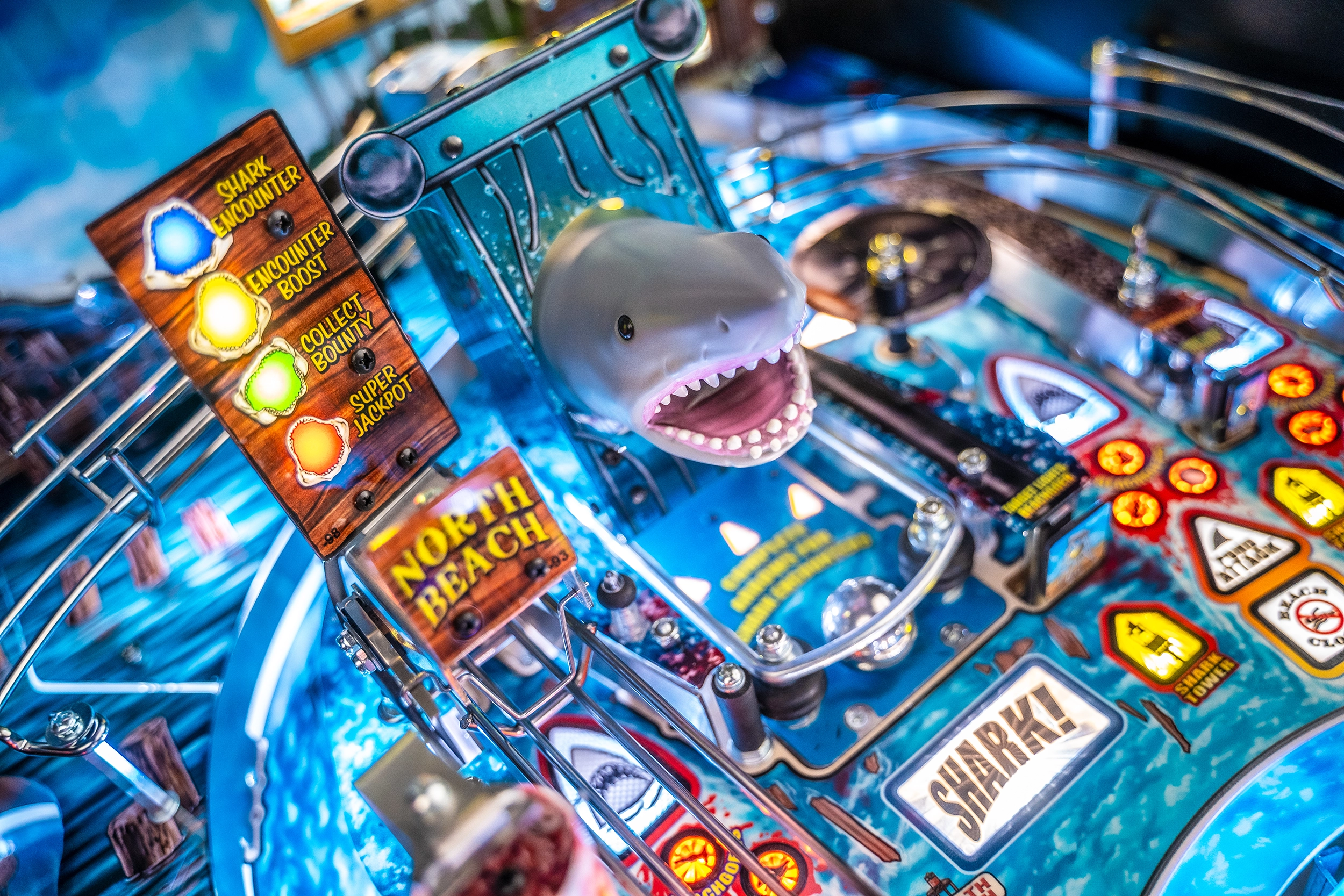 Great White shark on Jaws Pro pinball.