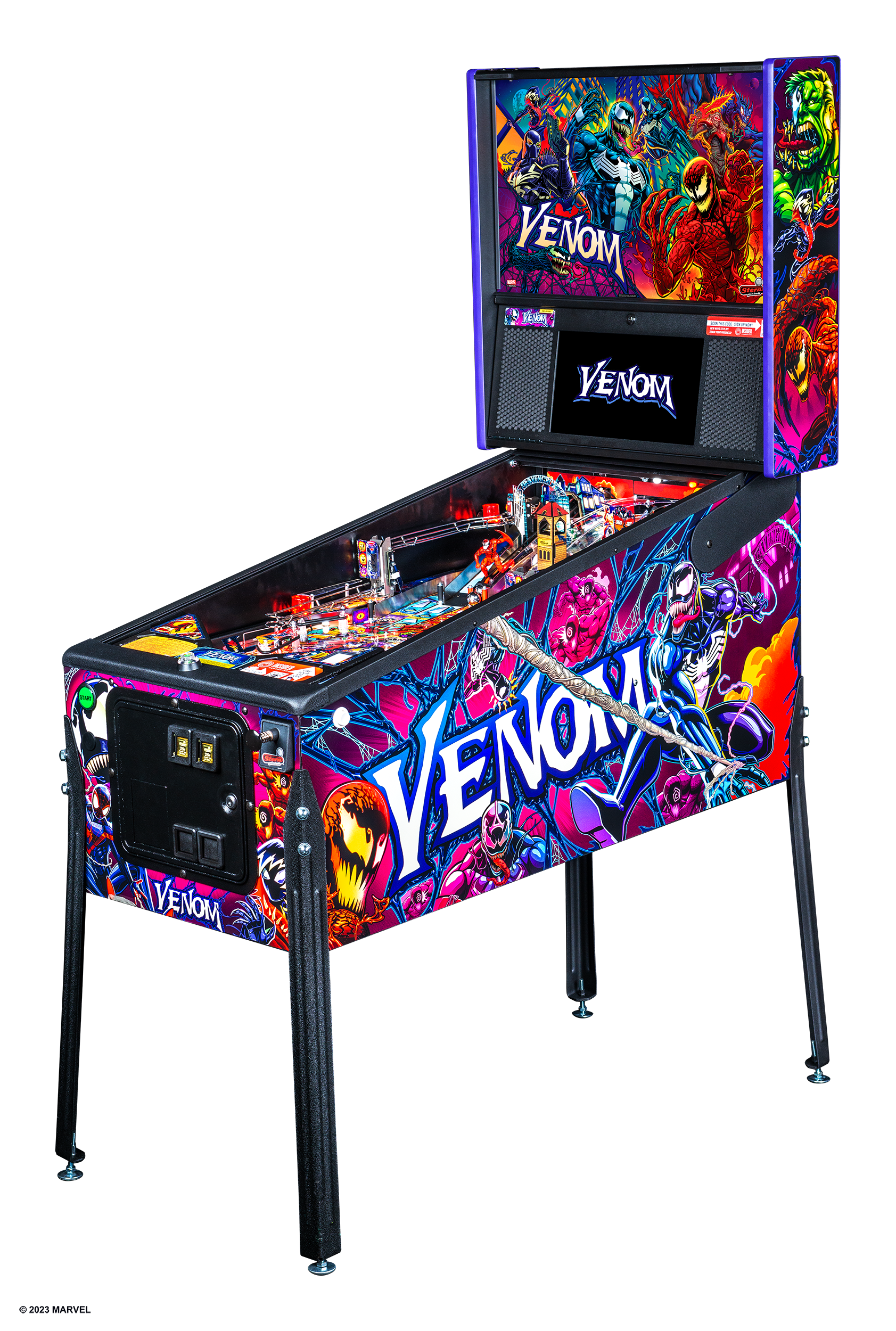 Left facing PRO Venom Pinball Machine.