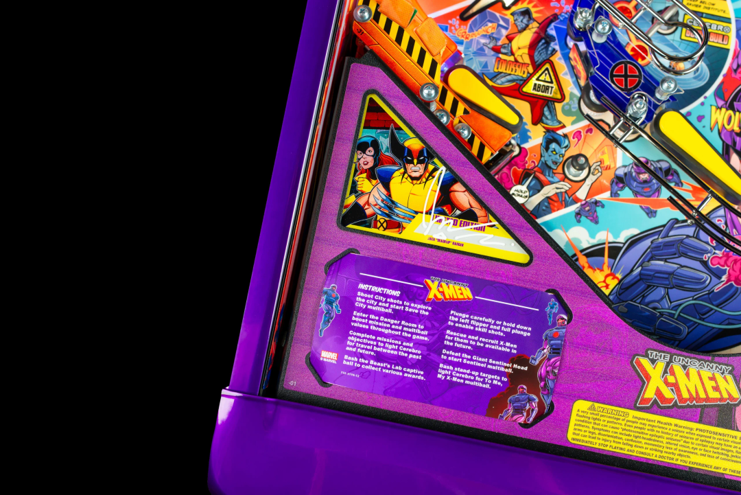 Jack Danger signature on Limited Edition The Uncanny X-Men pinball.