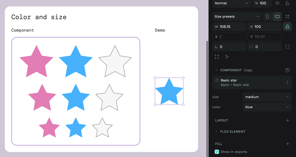 Penpot Libraries & Templates | Variant examples