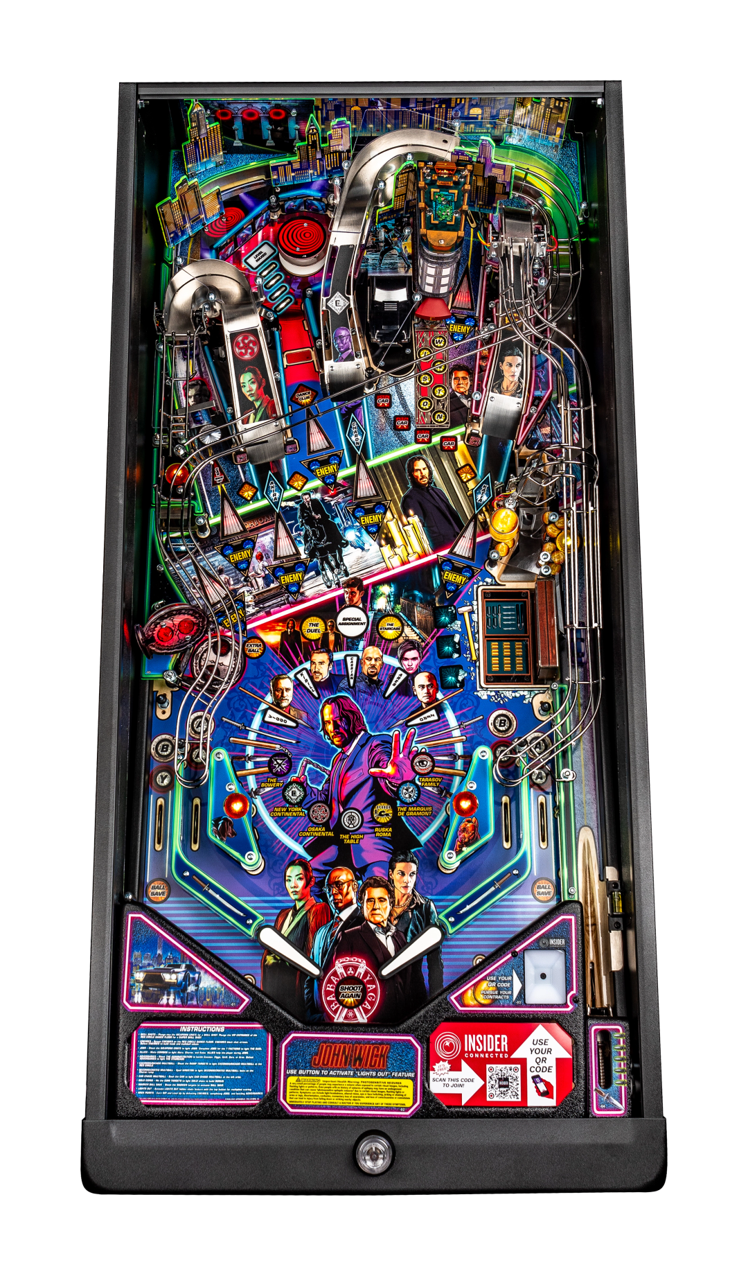 John Wick Pro pinball playfield.
